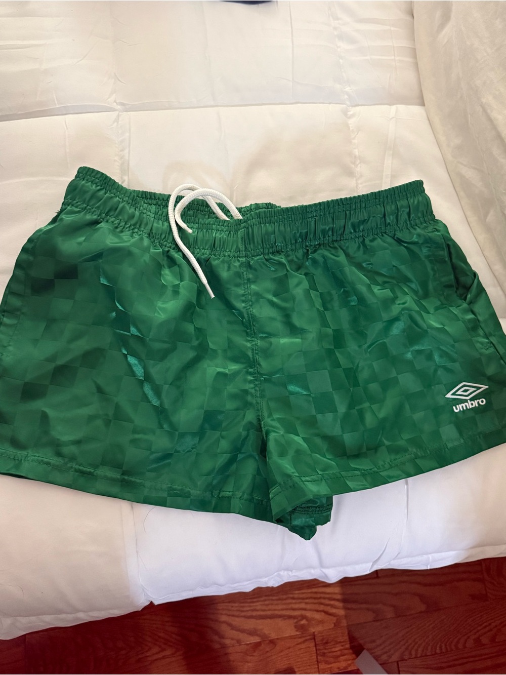 Umbro Women's Green Checkerboard Athletic Shorts